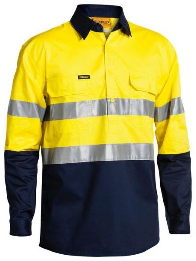 Picture of BISLEY Taped Hi Vis Closed Front Cool Lightweight Shirt